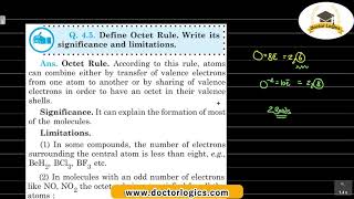 Define octet rule Limitations and significance of octet rule chemical bonding chemistry class 11 [upl. by Corey]