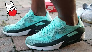 Nike Air Max 90 Ultra 20 Flyknit Infrared On feet and review [upl. by Nwahsuq]