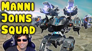 MANNI JOINS FULL CLAN SQUAD  War Robots 6v6 Gameplay WR [upl. by Knox560]