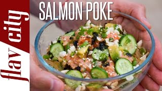 Spicy Salmon Poke Bowl  no mayo [upl. by Sinnylg]