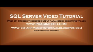 Stored procedure output parameters or return values Part 20 [upl. by Hsinam268]