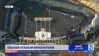 Dodger Stadium undergoing rennovations [upl. by Llovera]