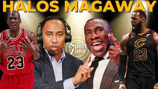 HALOS MAGAWAY Dahil sa LebronJordan GOAT Debate Sina Stephen A at Shannon [upl. by Jehiah]