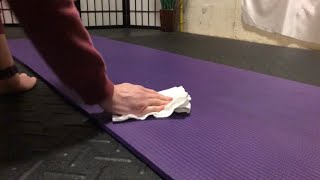 ASMR wiping amp cleaning gym equipment with bleach spray [upl. by Ekihc366]