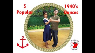 5 Popular 1940s Dances [upl. by Aerdnahs]