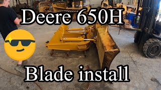 Part 2 of blade work on Deere 650H dozer installing new blade and c frame [upl. by Osber]