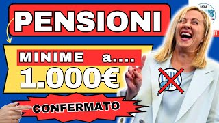 NOVITÀ AUMENTO delle PENSIONI MINIME a 1000 EURO AL MESE❗️ECCO LA VERITÀ e IL CONSIGLIO DICE SI [upl. by Vachell846]