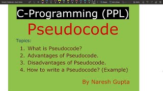 What is Pseudo Code  How to use it  Advantages and Disadvantages of Pseudo Code [upl. by Akired]