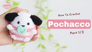 332  Crochet Pochacco 12  Crochet Sanrio Friend  Amigurumi Beginner Tutorial  AmivuiStudio [upl. by Sharleen]