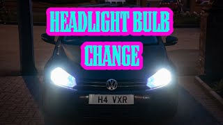 Vw Golf Mk6 Headlight Main Bulb Change [upl. by Aremmat]