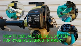 VTECH 10  How to replace the fuel line system for Ryobi RLTGM25CS Trimmer [upl. by Bluma886]