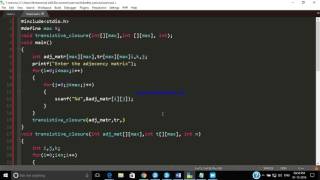 Transitive Closure Algorithm implementation in C [upl. by Ayoral]