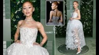 Ariana Grande looks incredibly thin in strapless Glinda gown as fans fear for her health [upl. by Amat]