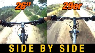 26quot Full Suspension VS 29er Hardtail  26 versus 29 inch Wheels POV Cross Country XC Trails [upl. by Ilah]