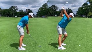 VIKTOR HOVLAND GOLF SWING 2022  IRON amp DRIVER  SLOW MOTION 4K [upl. by Juley]