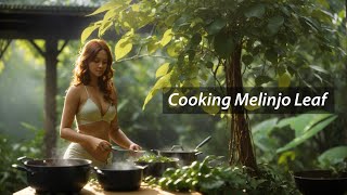 Cooking Melinjo Gnetum Gnemon Linn Leaf [upl. by Ardisi]