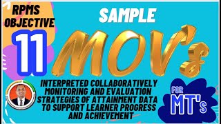 Sample MOVs for RPMS Objective 11 for Master Teachers [upl. by Karub]