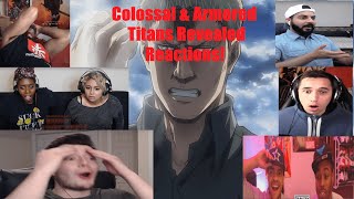 Best Reactions to Colossal amp Armored Titan Reveal Compilation  Attack on Titan 2x6 quotWarriorquot [upl. by Pussej]