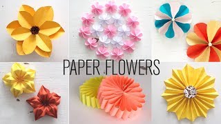 6 Easy Paper Flowers  Flower Making  DIY [upl. by Duile753]