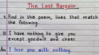 Find in the poem lines that match the following  The Last Bargain  Question Answer  Class 8 [upl. by Einahpet]