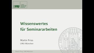 Wissenswertes für Seminararbeiten [upl. by Xantha980]