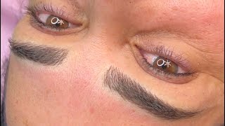 Procedimiento completo de microblading corregimos asimetrías en sus cejas [upl. by Singer406]