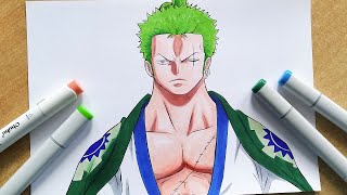 How to Draw Zoro  One Piece  Step By Step Tutorial [upl. by Nilrak]