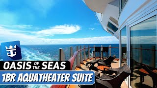 Oasis of the Seas  1BR Aqua Theater Suite Tour amp Review 4K  Royal Caribbean Cruise [upl. by Cud]