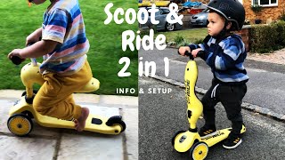 Kids scoot and ride highwaykick 1 2in1 scooter for ages 15 years Sit amp Stand Easy Adjust [upl. by Orrocos]