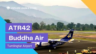 Buddha Air ATR42 at Tumlingtar Airport  Aviation Nepal [upl. by Kursh818]