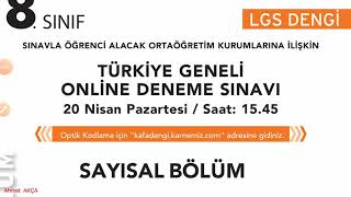 8 Sınıf KafaDengi Online Deneme 1 Soru 1 [upl. by Semela]