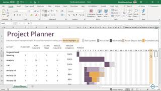 Gantt Chart in Microsoft Excel  Project Planner Template in Excel  1 of 2 [upl. by Cinom]