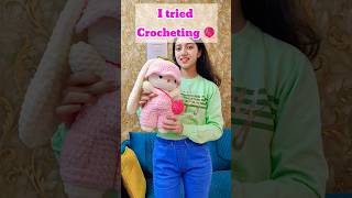 I TRIED CROCHETING FOR THE FIRST TIME🧶😳 shorts youtubeshorts [upl. by Euf]