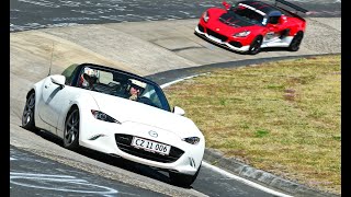 Mazda MX5 ND Nürburgring CRAZY Lotus Exiges episode 32022 [upl. by Nelak]