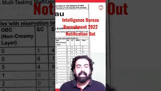 Intelligence Bureau Recruitment 2022 Notification Out  Security AssistantExecutive amp MTS [upl. by Garate]