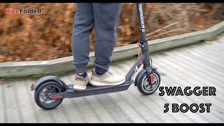 Swagtron Swagger 5 Boost Electric Folding Scooter Review [upl. by Freyah]