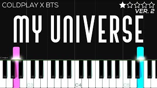 Coldplay X BTS  My Universe  EASY Piano Tutorial [upl. by Esihcoc]