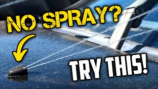 Windshield Wiper Fluid Not Spraying Or Spraying Weak Pump Lines Nozzles  Diagnose and Fix [upl. by Sualohcin]