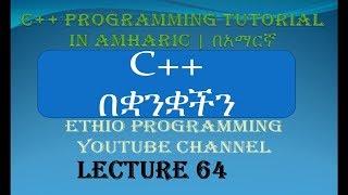 Lecture 64 C Programming Tutorial pointer part 4 in Amharic  በአማርኛ [upl. by Mord]