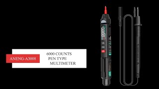 ANENG A3008 Digital Multimeter Auto Intelligent Sensor Pen Tester 6000 Counts NonContact Voltage [upl. by Gardol]