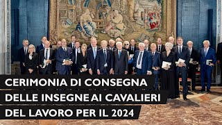 Mattarella alla cerimonia di consegna delle insegne di Cavaliere dell’Ordine “Al Merito del Lavoro” [upl. by Onurb]