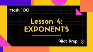 Math 10C Exponents amp Radicals [upl. by Englebert]