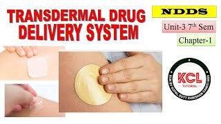 Transdermal drug delivery system TDDS Ch1 Unit3 NDDS BPharm 7th Semester [upl. by Carolle]