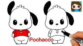 How to Draw Cute Puppy Pochacco  Sanrio [upl. by Rammus930]