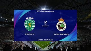 PES 2021 modo carrera jugador España UCL Play off Sporting vs Racing Santander [upl. by Rhiamon615]