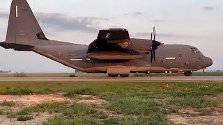 AC130J Gunship Lands on a Highway [upl. by Airrehs]