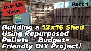 CabinShed Built With Pallet Wood On Off Grid Land DIY [upl. by Clotilda]