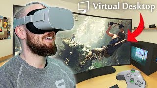 Virtual Desktop Oculus Go Remotely Access Your PC In Virtual Reality [upl. by Ahsuatal]