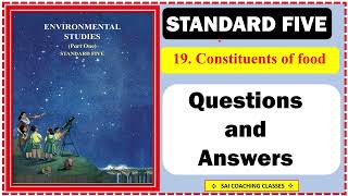 5th Class  Evs 1  Chapter 19  Constituents of food  Questions Answers Maharashtra state board [upl. by Edeline]