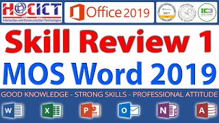 MOS Word 2019 Skill Review 1  HOCICTs Questions  MOS 2019 Practice Exam  Core Skill for MOS 2019 [upl. by Joletta]